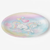 ガールユニコーンベビーシャワー紙プレート ペーパープレート (アングル)