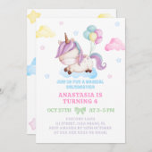 ガールユニコーン4thバースデーマジカルパーティー 招待状 (正面/裏面)