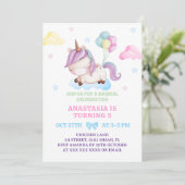 ガールユニコーン5th誕生日レインボーパーティー 招待状 (スタンド正面)