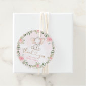 ガールユーカリのピンクの象の赤ちゃんシャワー フェイバータグ (インサイチュ)