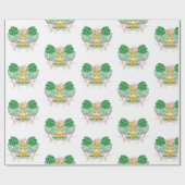 ガールライオンイラストレーションサファリモダン ラッピングペーパー (フラット)