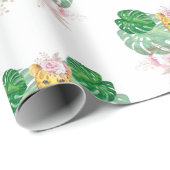 ガールライオンイラストレーションサファリモダン ラッピングペーパー (ロールコーナー)