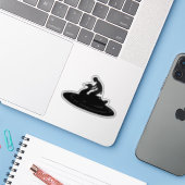 ガールライディングスワンシルエットファンタジーおとぎ話芸術 シール (ノートパソコンとiPhone)