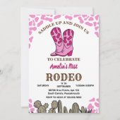 ガールラウンドファーストロデオ1stパーティー誕生日 招待状 (正面)