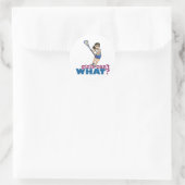 ガールラクロスプレーヤーin青 ラウンドシール (バッグ)