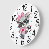 ガールラクーン ラージ壁時計 (傾斜)