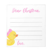 ガールラバーダックタイムカプセル/アドバイスノートシート ノートパッド (正面)