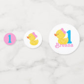 ガールラバーダックパーソナライズされた誕生日紙吹雪 コンフェッティ (正面)