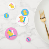 ガールラバーダックパーソナライズされた誕生日紙吹雪 コンフェッティ (グループ)