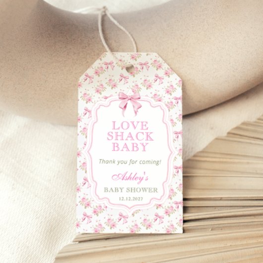 ガールラブシャックベビーシャワーありがとうギフトラベル ギフトタグ