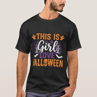 ガールラブハロウィーンゴーストデザイン1 Tシャツ