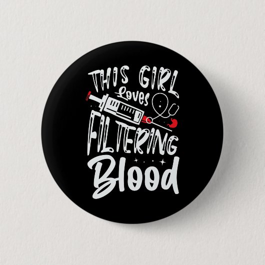 ガールラブフィルタリング血液腎透析ナース 缶バッジ (正面)