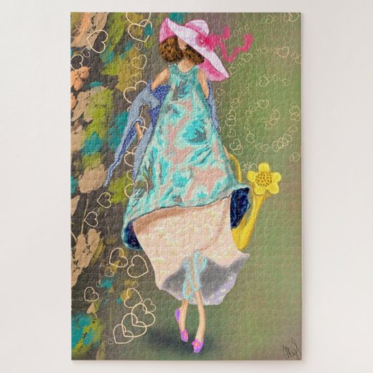 ガールラブ春の花スケッチファンタジーフェアリータル ジグソーパズル (縦)