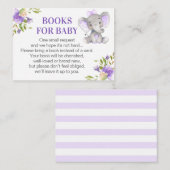 ガールラベンダーエレファントブックスベビーブックリクエスト エンクロージャーカード (正面/裏面)