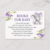 ガールラベンダーエレファントブックスベビーブックリクエスト エンクロージャーカード (正面)