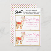 ガールラマおむつラッフルチケット 招待状 (正面/裏面)