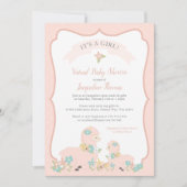 ガールラマピンクベビーシャワー招待状 招待状 (正面)