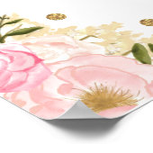 ガールラムシープピンク赤面フローラベビーシャワー ポスター (角)