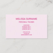 ガールランニングイラストレーションピンクパーソナルトレーナー 名刺 (裏面)