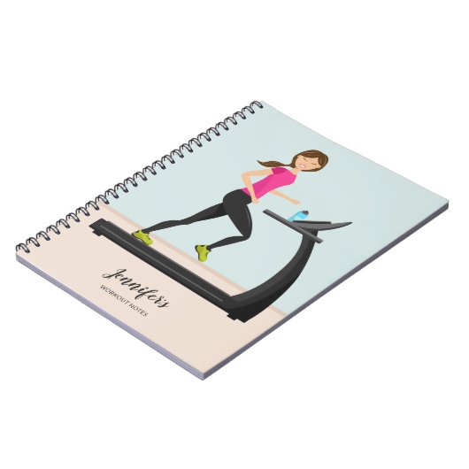 ガールランニングズオンアトレッドミルスケッチフィットネス ノートブック (左側)