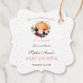 ガールリトルカボキンバーガンディフローラベビーシャワー フェイバータグ (裏面)