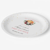 ガールリトルカボキンバーガンディフローラベビーシャワー ペーパープレート (アングル)