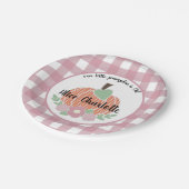 ガールリトルカボキンピンクプレイド1st第1誕生日 ペーパープレート (アングル)