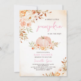 ガールリトルカボチャ赤ちゃんシャワー 招待状