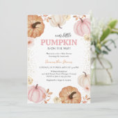 ガールリトルカボチャ赤ちゃんシャワー 招待状 (スタンド正面)