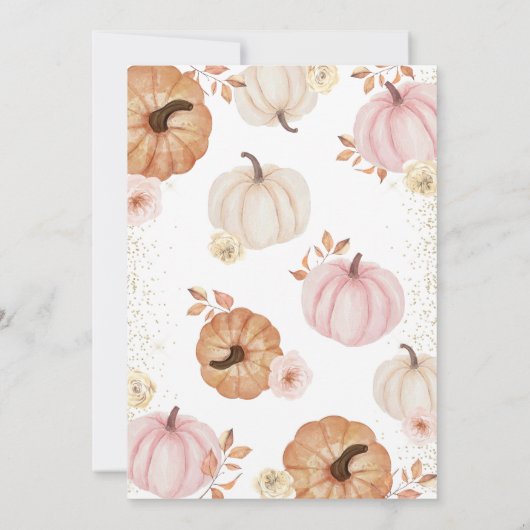 ガールリトルカボチャ赤ちゃんシャワー 招待状 (裏面)