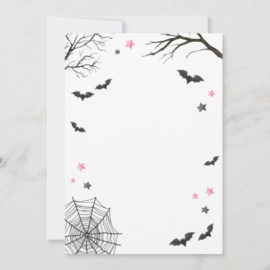 ガールリトルブハロウィーンカボチャ赤ちゃんシャワー 招待状 (裏面)