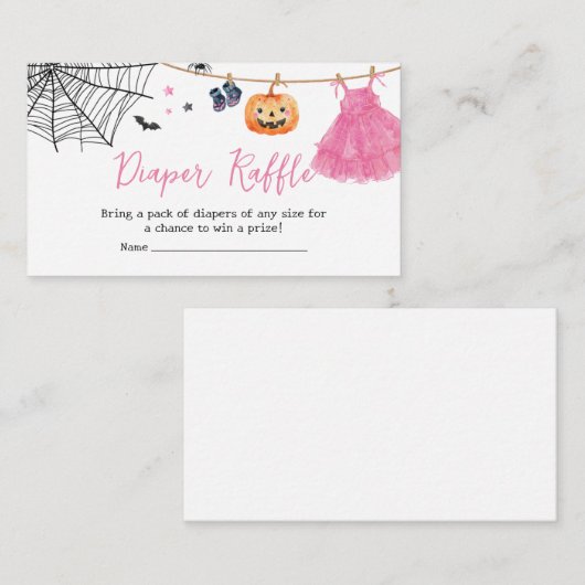 ガールリトルブハロウィーンパンプキンオムツラッフル エンクロージャーカード (正面/裏面)