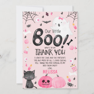 ガールリトルブハロウィーン誕生日サンキューカード 招待状
