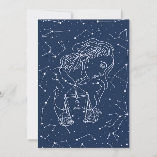 ガールリブラ〔占星術の〕十二宮図サイン 招待状 (正面)