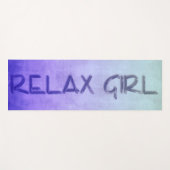 ガールリラックスブルーグリーン素朴な ヨガマット (正面(横))