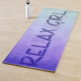 ガールリラックスブルーグリーン素朴な ヨガマット