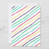 ガールレインボースリープバースランバーパーティー誕生日 招待状 (裏面)