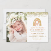 ガールレインボー3rdバースデーフォト招待状 招待状 (正面)