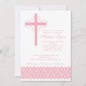 ガールレエレガントース洗礼|《キリスト教》洗礼式や命名式クロス 招待状 (正面)