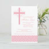 ガールレエレガントース洗礼|《キリスト教》洗礼式や命名式クロス 招待状 (スタンド正面)