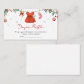 ガールレッドサンタクリスマスベビーシャワーおむつラッフル エンクロージャーカード (正面/裏面)