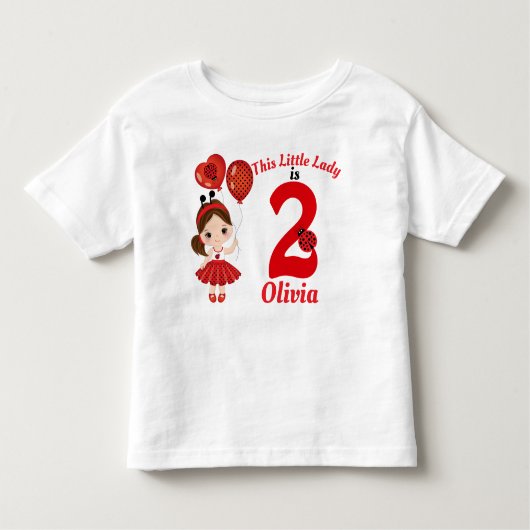 ガールレディバグ誕生日トドラージャージ素晴らしーTシャツ トドラーTシャツ (正面)