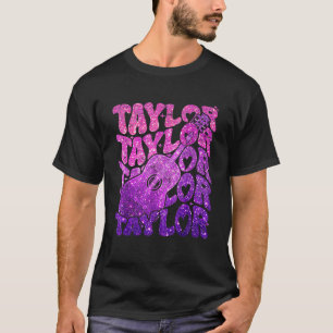 ガールレトロテイラー名パーソナライズされたGroovy B Tシャツ