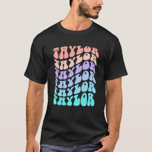 ガールレトロテイラー名パーソナライズされたGroovy B Tシャツ