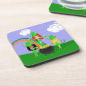 ガールレプレチャウンレインボーと金ゴールドのポット コースター (左側)