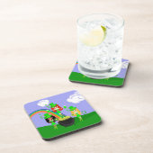 ガールレプレチャウンレインボーと金ゴールドのポット コースター (右側)