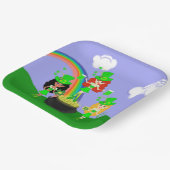 ガールレプレチャウンレインボーと金ゴールドのポット ペーパープレート (傾斜あり)