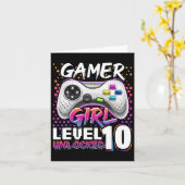 ガールレベル10ロック解除されたビデオゲーム誕生日ギフトギ カード (黄色い花)