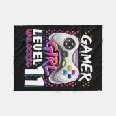 ガールレベル11ロック解除ビデオゲーム11誕生日Gi フリースブランケット (正面(横))