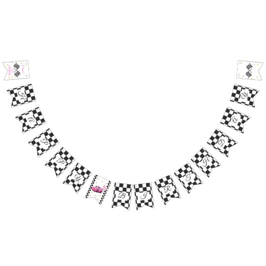 ガールレーシングバースデーパーティー | 高速1、高速2 バンティングフラッグ (全)